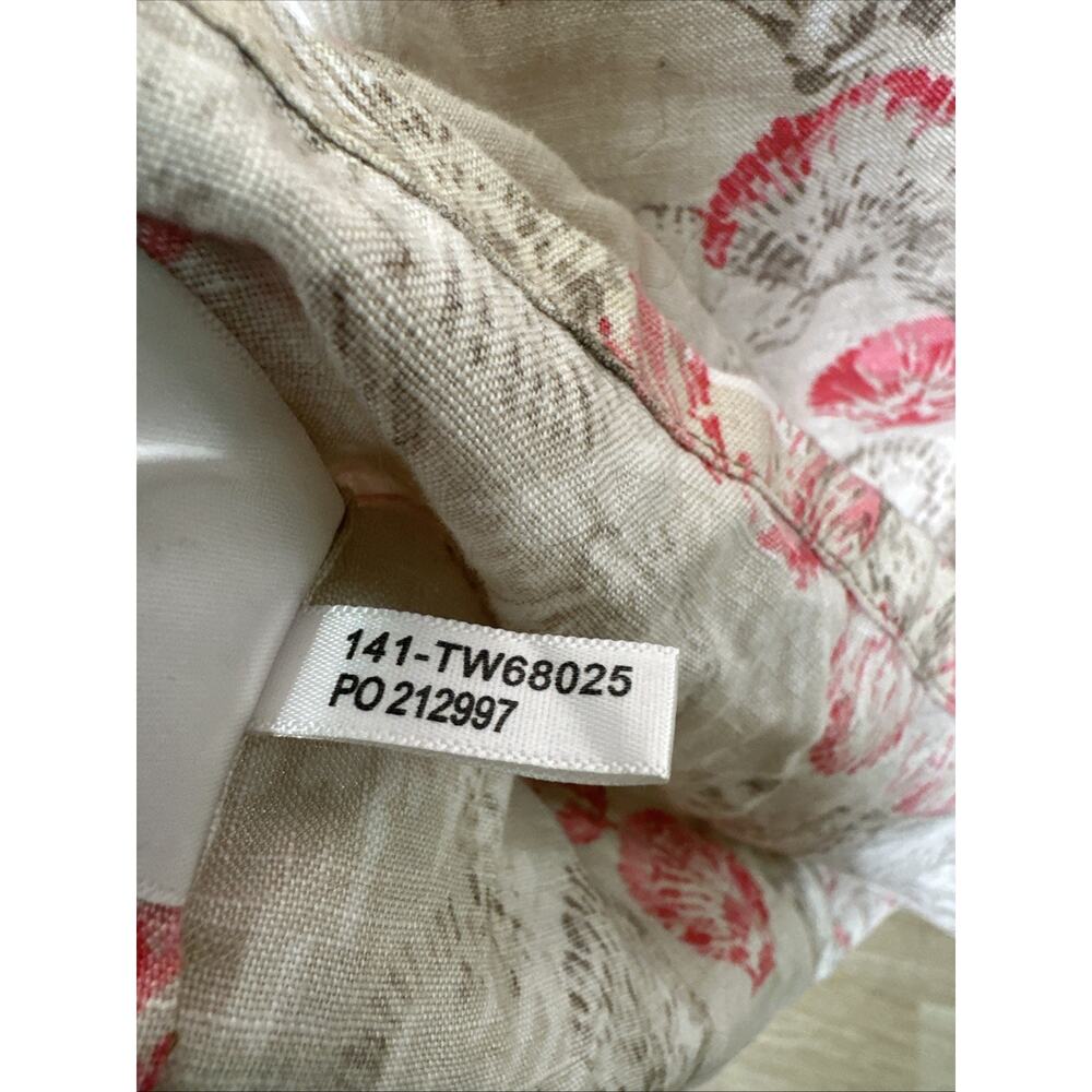 Tommy Bahama Linen Shift Dress XL Shell Print Sleeveless Tan Pink Palm Beach - Picture 5 of 7